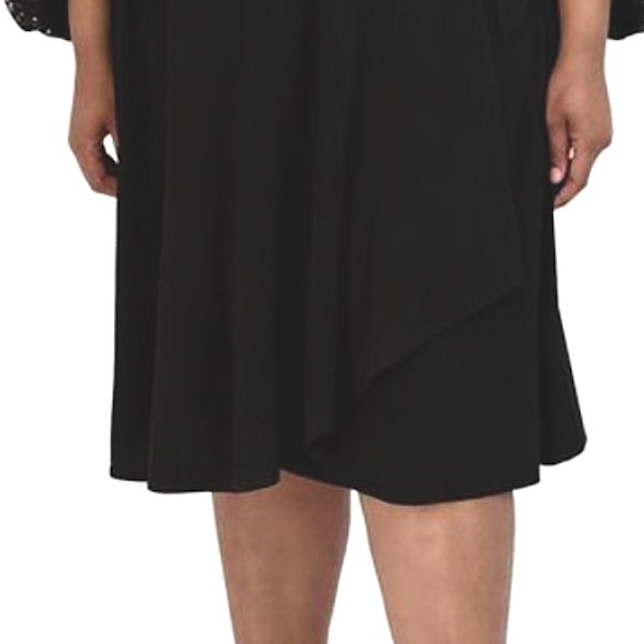 Signature by Robbie Bee Sequined Sleeve Wrap Tie Dress Size 2X - Picture 8 of 12